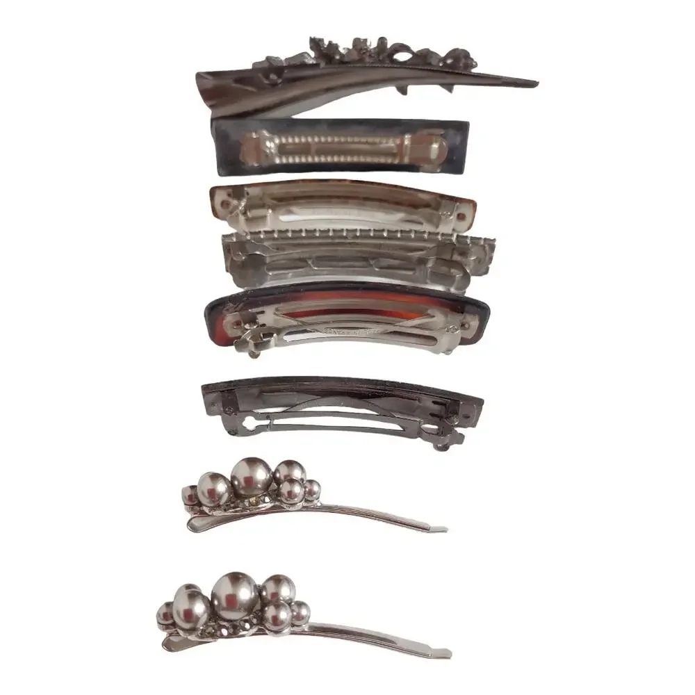 Hair Decor 8pc Bundle Barrett's Enamel Plastic Hair Clips Accessories Festival